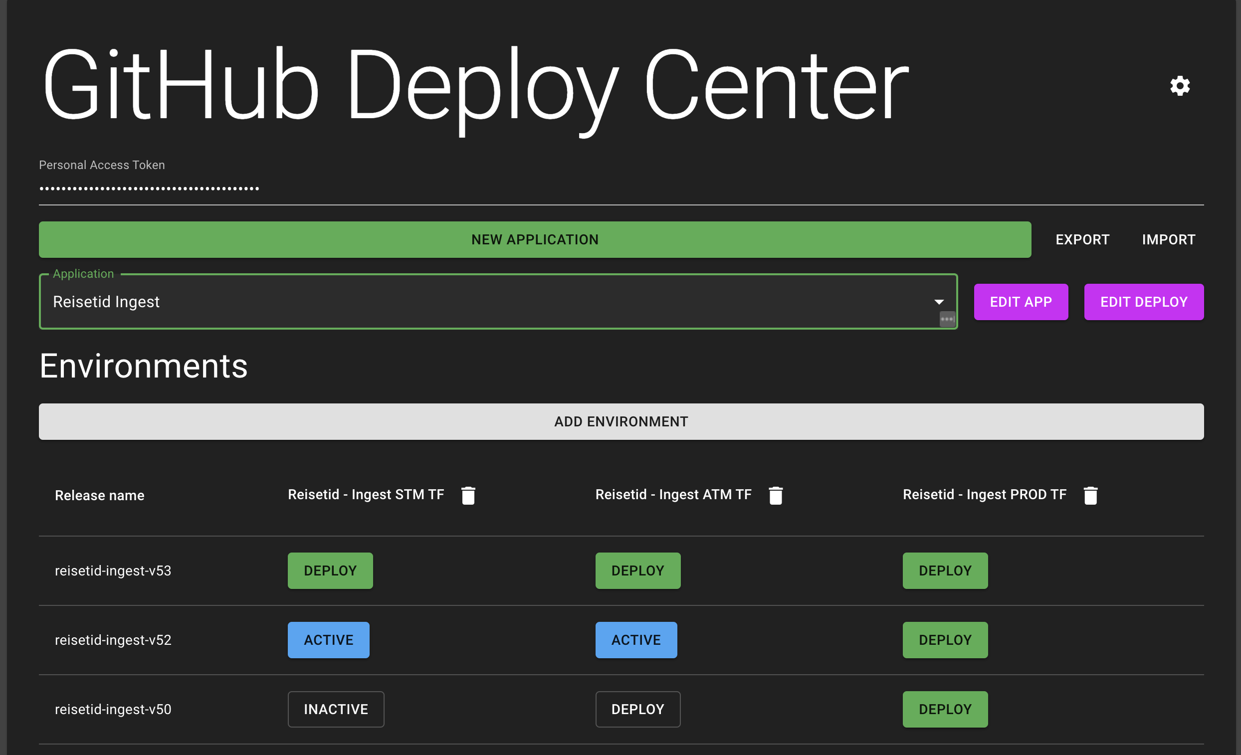 GitHub Deploy Center